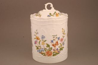 Aynsley Cottage Garden Biscuit Jar + Lid Victorian shape, 7 1/2" tall inc. lid