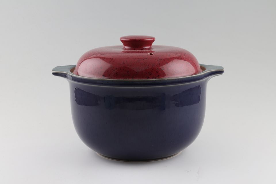 Denby Harlequin Casserole Dish + Lid Blue outer / Green inner / Red lid 5pt