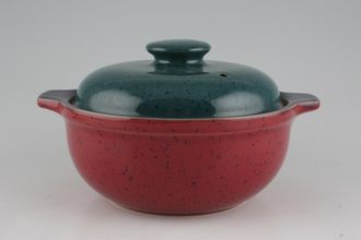 Denby Harlequin Casserole Dish + Lid round-eared-blue inner-red outer 1 1/2pt