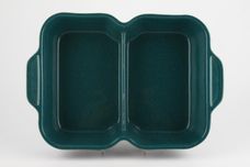 Denby Harlequin Serving Dish oblong-divided-eared-green inner-blue outer 12 1/2" x 8 3/4" x 2 5/8" thumb 2