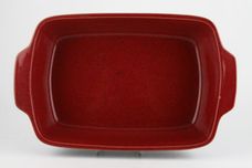 Denby Harlequin Serving Dish oblong-open-eared- red inner- blue outer 14 1/8" x 8 3/4" x 3 1/8" thumb 2