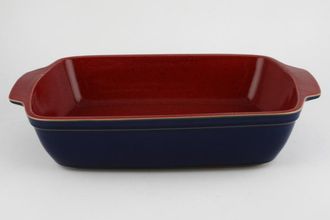 Sell Denby Harlequin Serving Dish oblong-open-eared- red inner- blue outer 14 1/8" x 8 3/4" x 3 1/8"