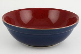 Denby Harlequin Serving Bowl round-red inner-blue outer 11 5/8" x 3 3/4"