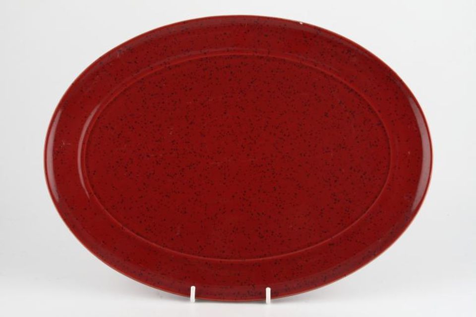 Denby Harlequin Oval Platter Red 14 1/2" x 10 3/4"