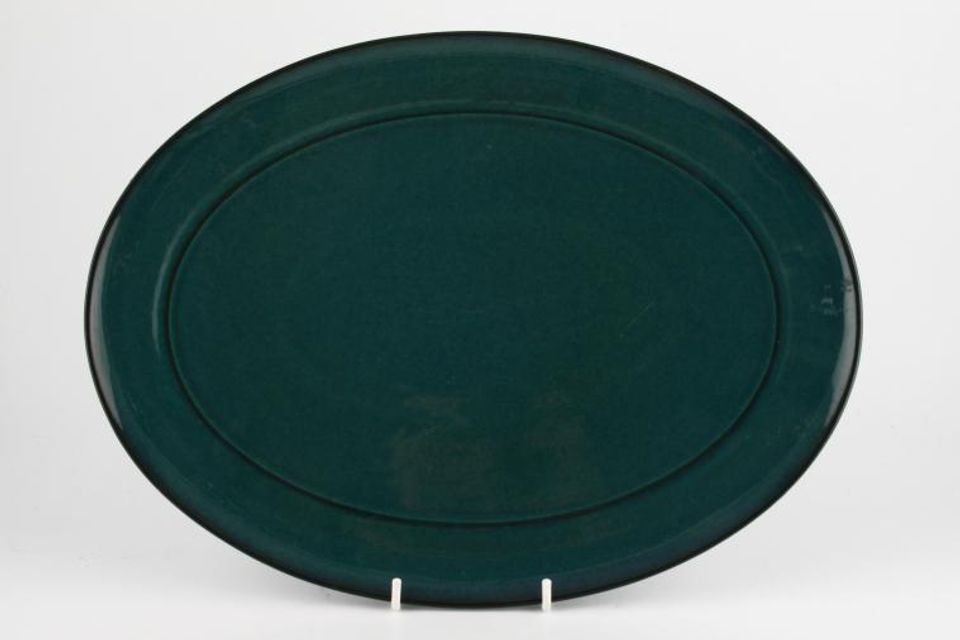 Denby Harlequin Oval Platter Green 14 1/2" x 10 3/4"