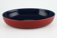 Denby Harlequin Serving Dish oval- open- blue inner - red outer 11 1/2" x 8 5/8" thumb 1