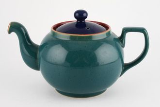 Denby Harlequin Teapot Blue lid - red inner - green outer 2pt