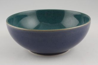 Denby Harlequin Soup / Cereal Bowl Green Inner-Blue Outer 6 1/2"