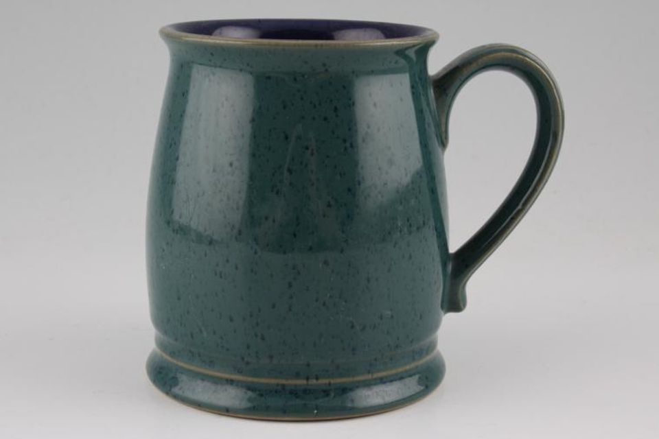Denby Harlequin Mug Tudor mug -Tankard Shape- Blue Inner - Green Outer 3" x 4"