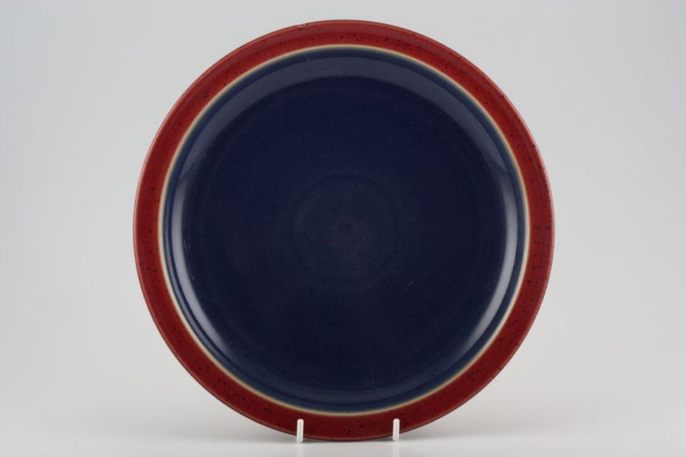 Denby Harlequin Dinner Plate Blue inner - Red outer 10 3/8"