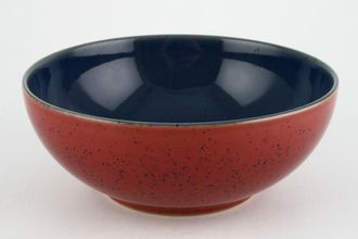 Denby Harlequin Soup / Cereal Bowl Blue inner - Red outer 6 1/2"
