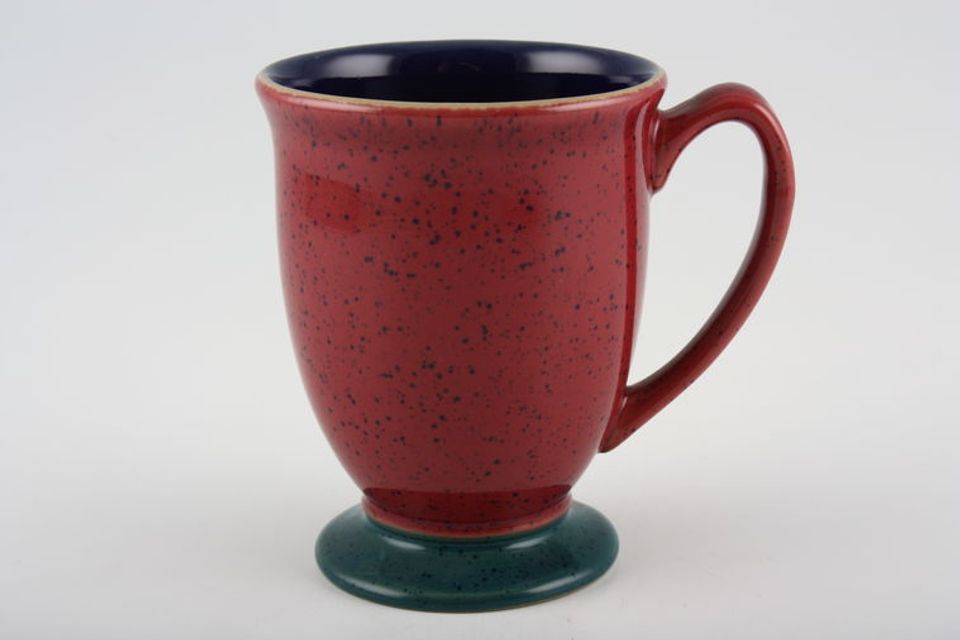 Denby Harlequin Mug Blue inner - Red outer - Green foot 3 1/4" x 4 1/4"