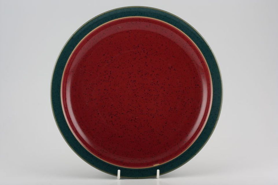 Denby Harlequin Dinner Plate Red inner - Green outer 10 3/8"
