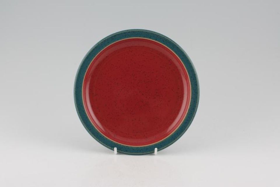 Denby Harlequin Tea / Side Plate Red inner - Green outer 6 3/4"