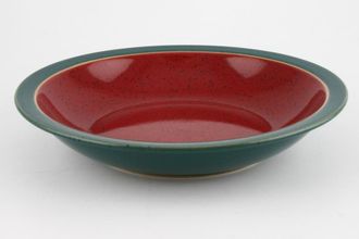Denby Harlequin Rimmed Bowl red inner-green outer 8 1/4"