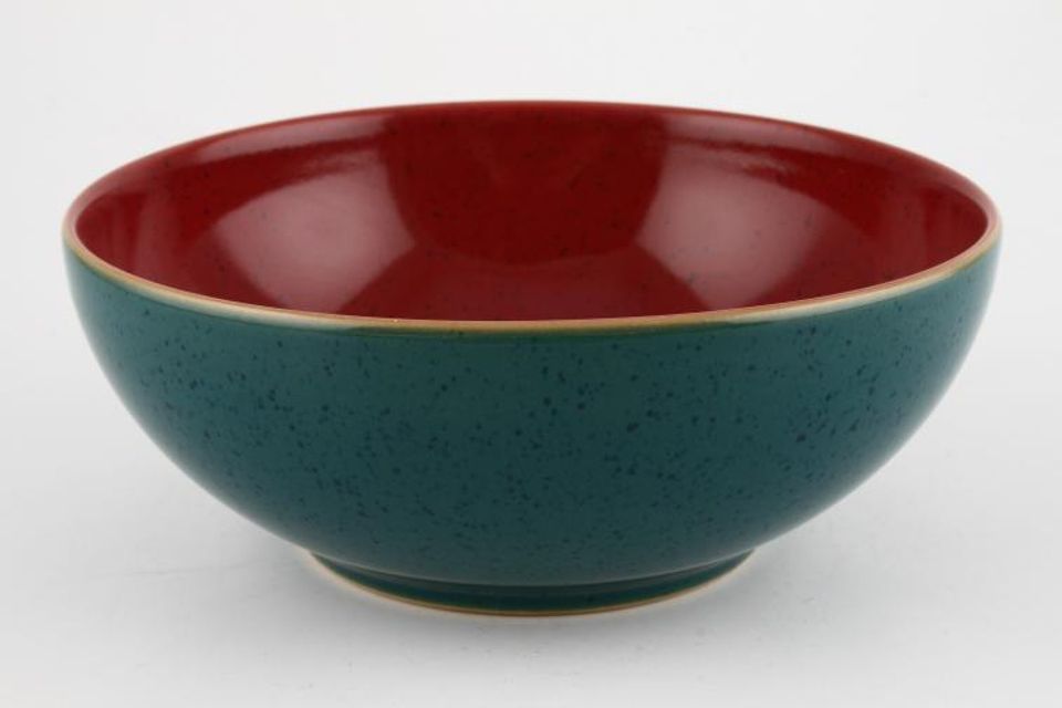 Denby Harlequin Soup / Cereal Bowl Red inner - Green outer 6 1/2"