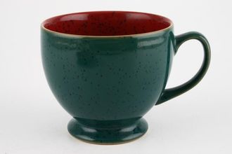 Denby Harlequin Teacup Red inner- Green outer 3 3/8" x 3"