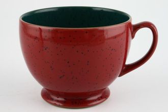 Denby Harlequin Breakfast Cup green inner- red outer 4 1/8" x 3 1/8"