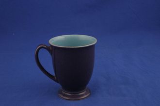 Denby Java Mugs Mug footed-purple outer-aqua inner 3 3/8" x 4 1/4"