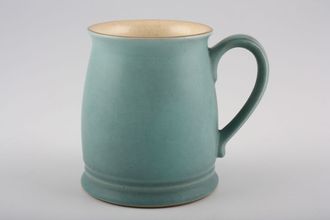 Denby Tudor Mugs Mug Tudor Shape-Aqua Outer-Cream Inner, Matt finish on outer. 3 1/8" x 4"