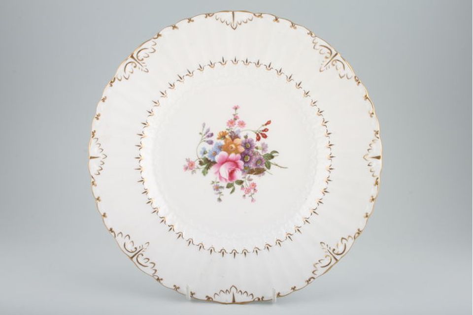 Royal Crown Derby Derby Posies - Various Backstamps Dinner Plate Fluted rim with goldwork, centre pattern 10 3/8"
