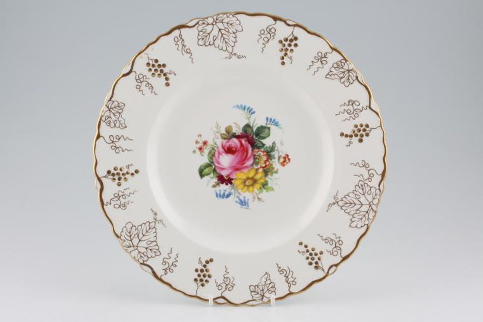 Royal Crown Derby Vine - Flower Motif Dinner Plate Mixed Flower Motifs 10 3/8"