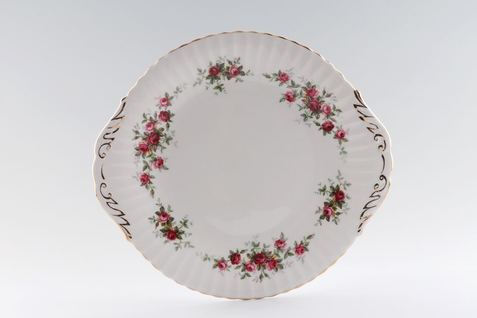 Paragon Minuet - Pink Roses Cake Plate Fluted Edge, Round, Eared 10 1/2"