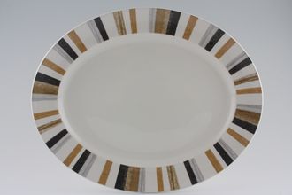 Midwinter Queensberry Stripe Oval Platter 13 7/8"