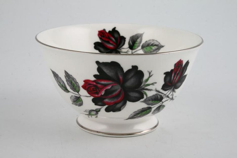 Royal Albert Masquerade Sugar Bowl - Open (Tea) white with silver rim 4 7/8"