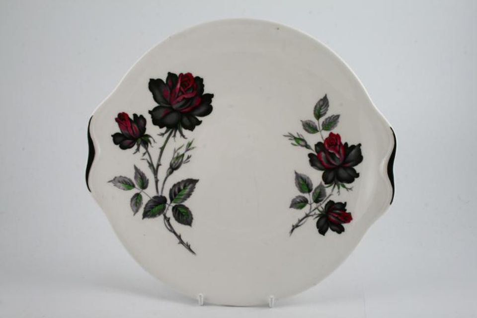 Royal Albert Masquerade Cake Plate floral - black edge 9 1/2"