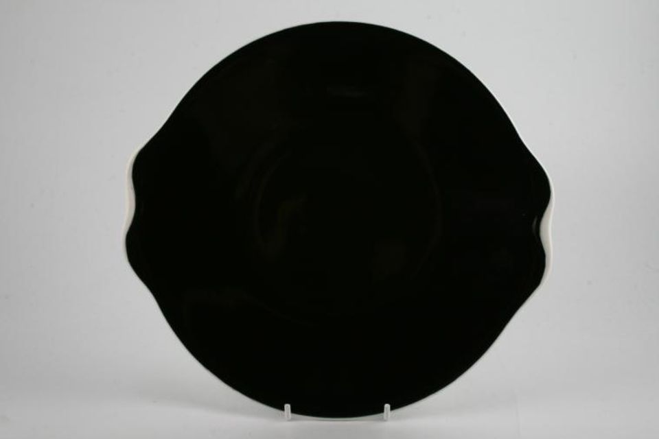 Royal Albert Masquerade Cake Plate black with white rim 9 1/2"