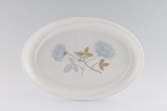 Wedgwood Ice Rose Oval Plate Shape 225 - wide flower spray 10"
