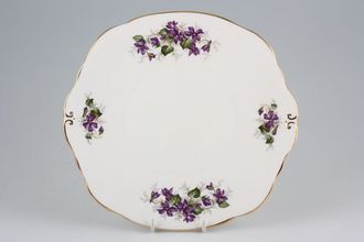 Duchess Violets Cake Plate Eared, Square 9 1/4"