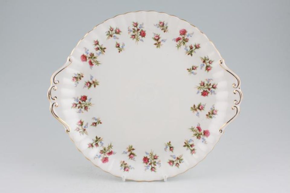 Royal Albert Winsome - Pink+Green Cake Plate Eared 10 1/4"