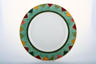 Royal Doulton Japora - T.C.1269 Dinner Plate Green rim with triangles pattern 11"