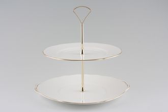 Duchess Gold Edge 2 Tier Cake Stand 8 3/8" plate and 10 1/8" cake plate (eared)