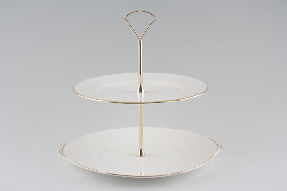Duchess Gold Edge 2 Tier Cake Stand 8 3/8" plate and 10 1/8" cake plate (eared)
