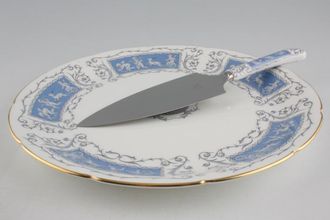 Coalport Revelry - Blue Cake Plate includes gateau slice