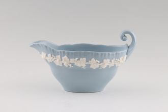 Sell Wedgwood Queen's Ware - White Vine on Blue - Shell Edge Sauce Boat