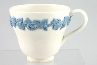 Wedgwood Queen's Ware - Blue Vine on White - Plain Edge Coffee Cup 2 5/8" x 2 3/8"