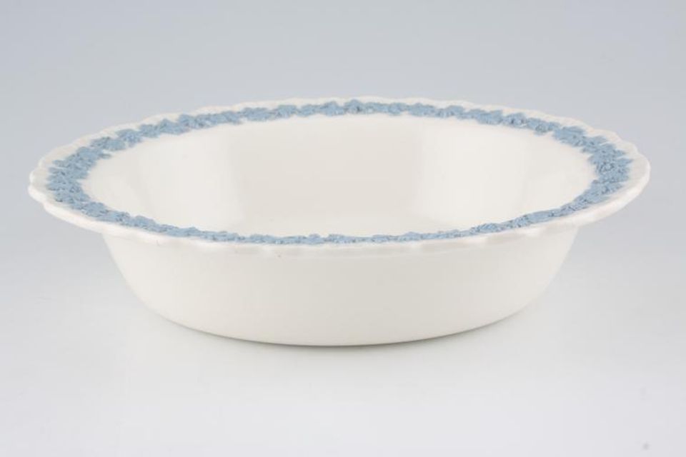 Wedgwood Queen's Ware - Blue Vine on White Vegetable Dish (Open) 9 3/4"