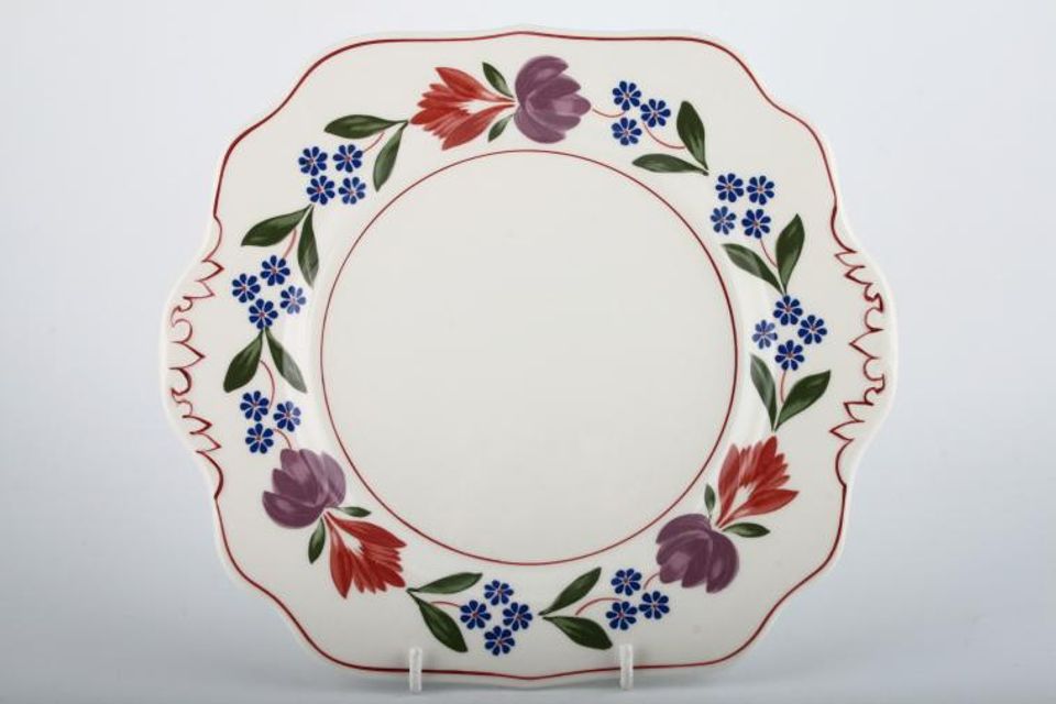 Adams Old Colonial Cake Plate Square, eared 10"