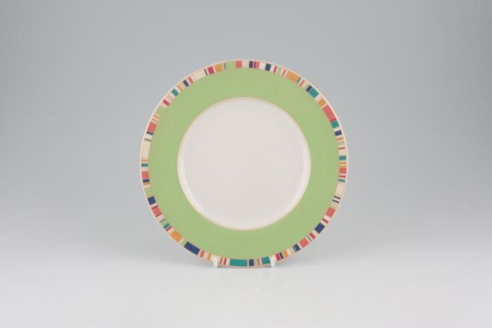 Royal Doulton Carnival - T.C.1299 Salad/Dessert Plate Green Rim 8"