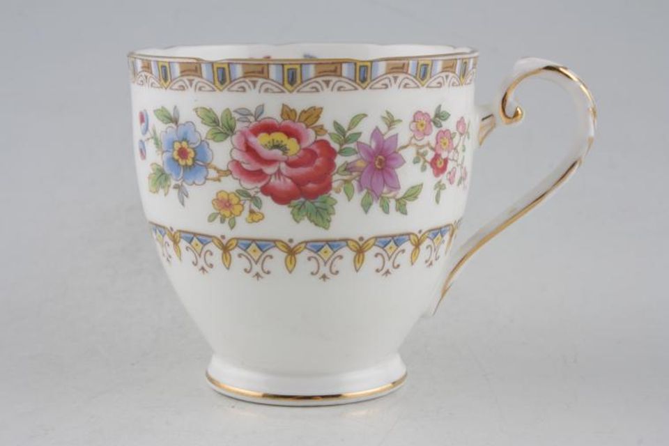 Royal Grafton Malvern Coffee Cup Wavy edge, 1 gold line on foot - backstamps vary 2 3/4" x 2 5/8"