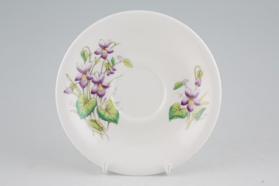 Royal Albert Flower of the Month Series - No Gold Tea Saucer February - Violets 5 1/2"