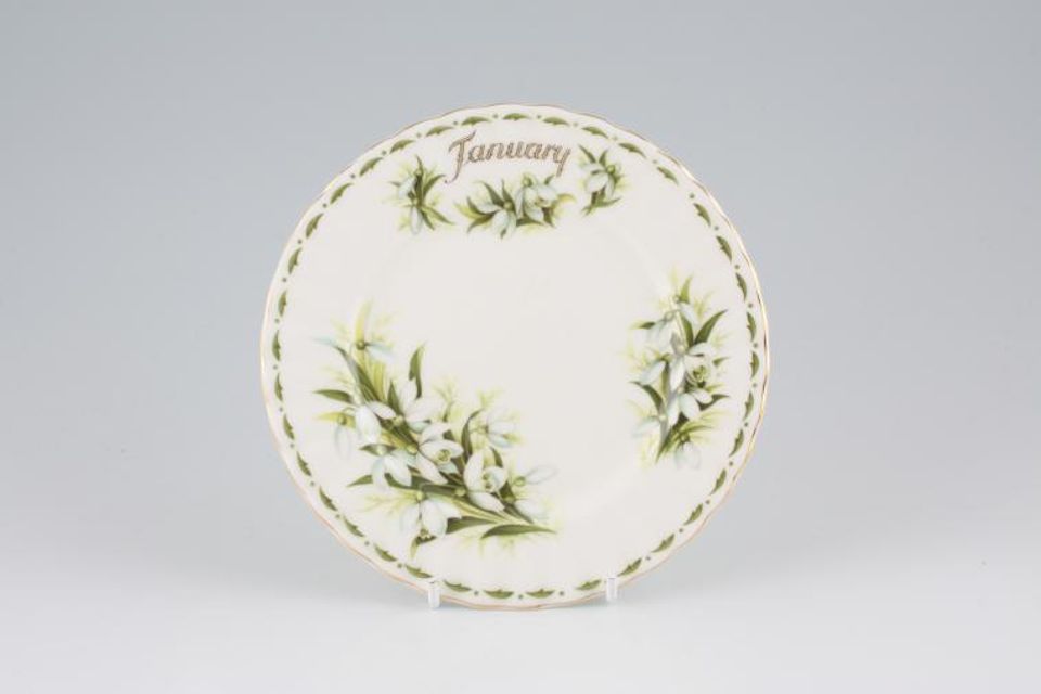 Royal Albert Flower of the Month Series - Montrose Shape Tea / Side Plate January - Snowdrops 6 1/4"