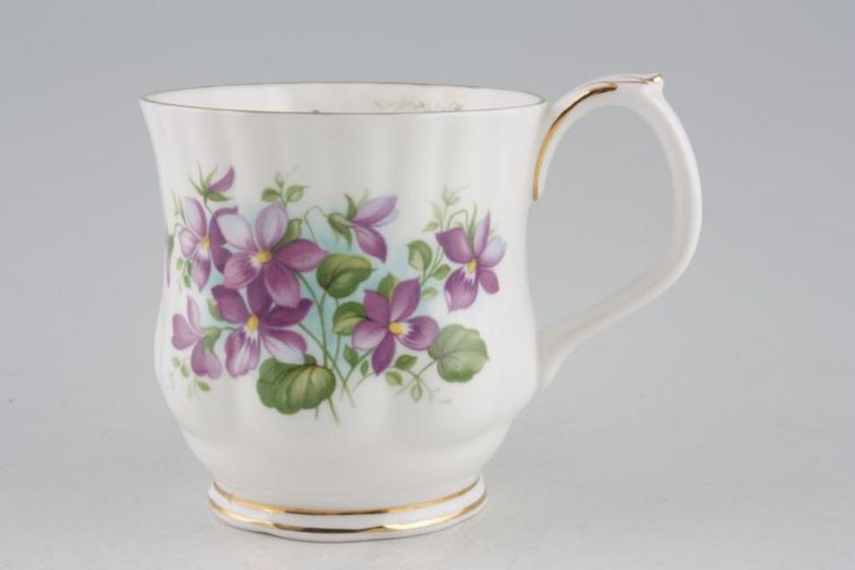 Royal Albert Flower of the Month Series - Montrose Shape Mug February - Violets 3 1/4" x 3 1/4"
