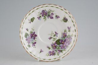 Royal Albert Flower of the Month Series - Montrose Shape Tea Saucer February - Violets 5 1/2"