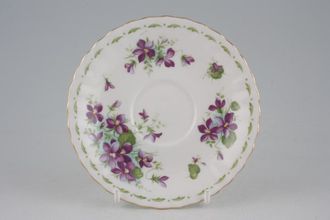 Royal Albert Flower of the Month Series - Montrose Shape Coffee Saucer February - Violets 4 3/4"