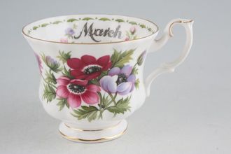 Royal Albert Flower of the Month Series - Montrose Shape Teacup March - Anemones 3 1/2" x 2 3/4"
